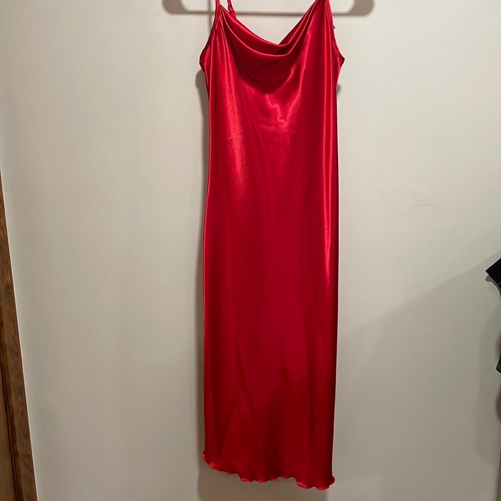Bebe red satin dress